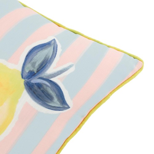 Nutmeg Lemon Blue Stripe Cushion thumbnail 2
