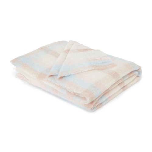 Nutmeg Home Blue Pink Check Throw 130 x 170cm