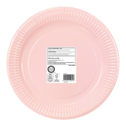 Nutmeg Pink Paper Plates 10 Pack thumbnail 2