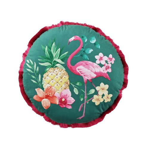 Nutmeg Home Round Tropical Hot House Cushion