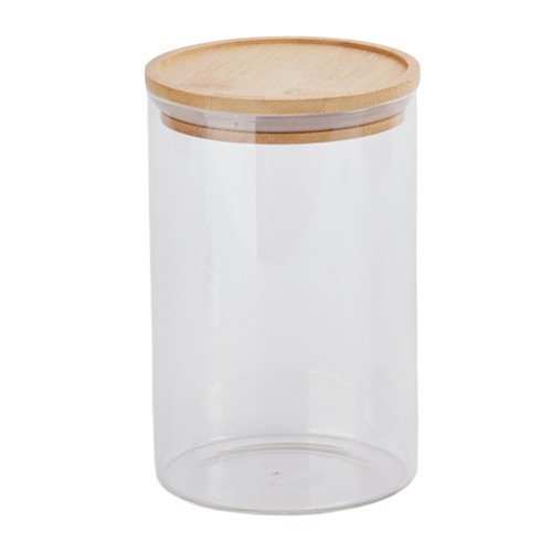Nutmeg Home Glass Bamboo Lid Storage Large