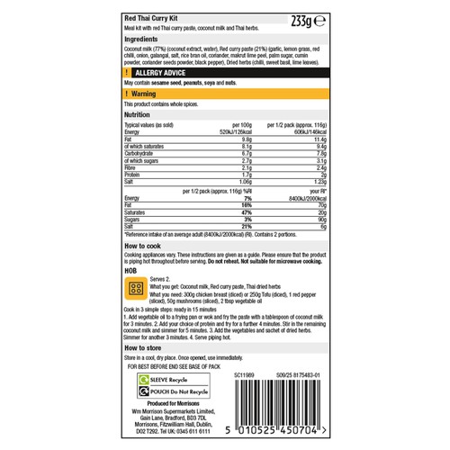 Morrisons Red Thai Curry Kit 232g thumbnail 2
