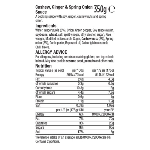 Morrisons Cashew Ginger And Spring Onion   350g thumbnail 2