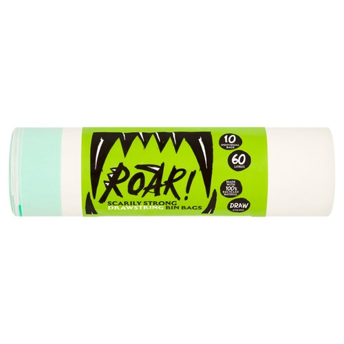 Roar Drawstring Bin Bags