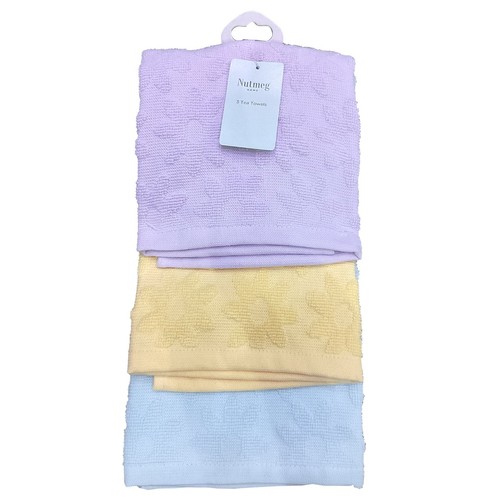 Nutmeg Home Flower Terry Tea Towel 