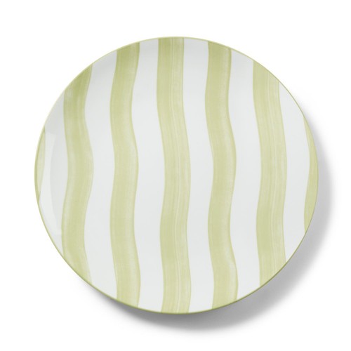 Nutmeg Home Green Stripe Dinner Plate