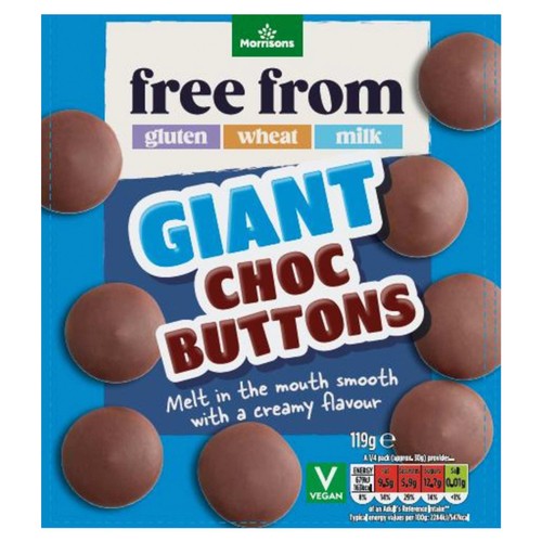 Morrisons Free From Milk Chocolate Buttons 