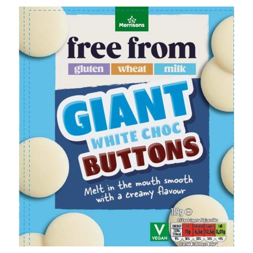 Morrisons Free From White Chocolate Buttons 