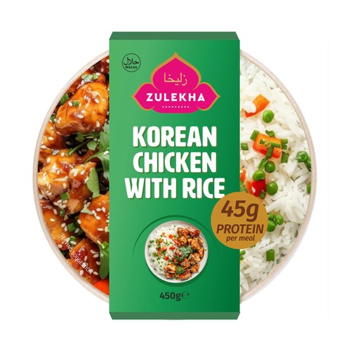 Zulekha Halal High Protein Korean Style Chicken With Rice 450g
