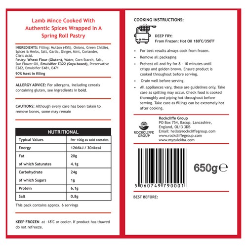 Zulekha Halal 20 Meat Samosas 650g thumbnail 2