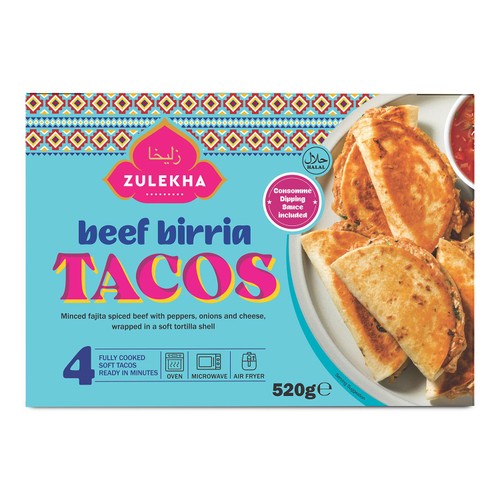 Zulekha Halal Beef Birria Tacos 520g