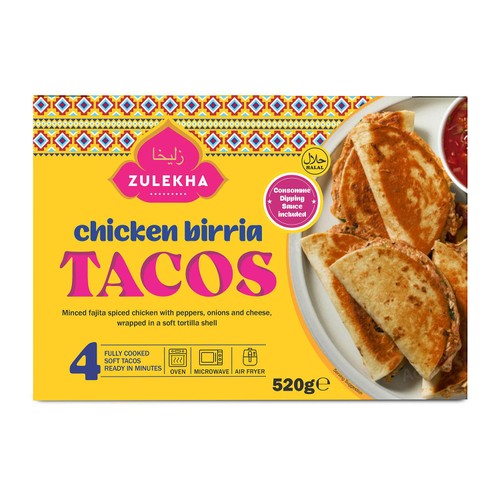 Zulekha Halal Chicken Birria Tacos 520g