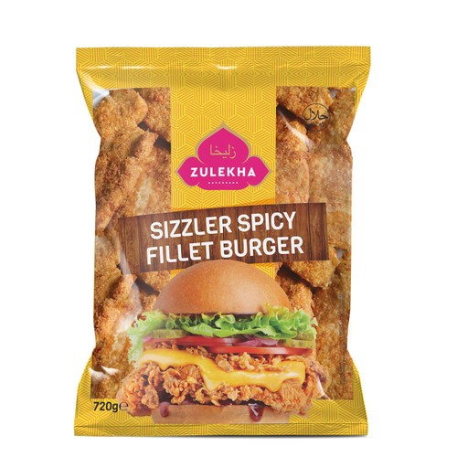 Zulekha Halal Sizzler Spicy Chicken Fillet Burgers 720g