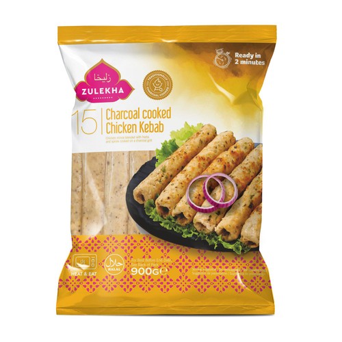 Zulekha Halal Charcoal Cooked Chicken Kebabs 900g