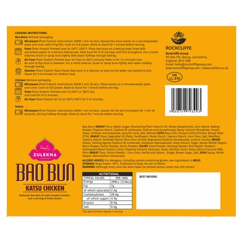 Zulekha Halal Katsu Chicken Bao Buns 480g thumbnail 2