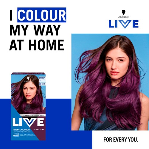 LIVE Intense Colour Permanent Hair Dye U69 Amethyst Chrome thumbnail 2