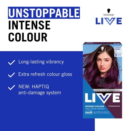 LIVE Intense Colour Permanent Hair Dye U69 Amethyst Chrome thumbnail 3