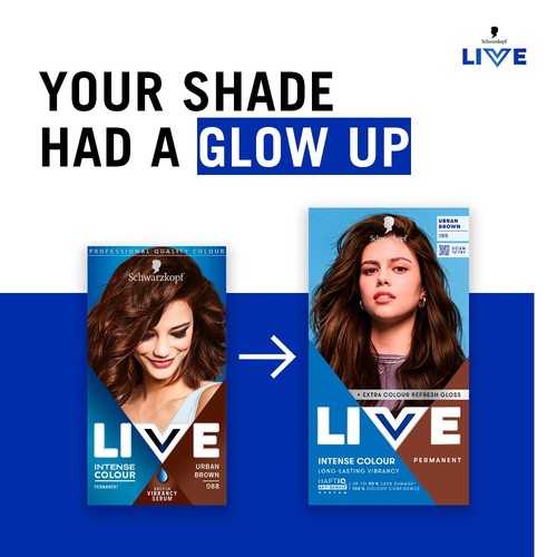 LIVE Intense Colour Permanent Hair Dye 088 Urban Brown thumbnail 6