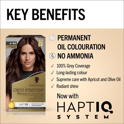 Schwarzkopf Oleo Intense Permanent Hair Dye 4-86 Chocolate Brown thumbnail 3