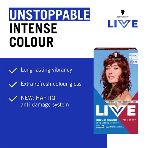 LIVE Intense Colour Permanent Hair Dye 043 Red Passion thumbnail 3