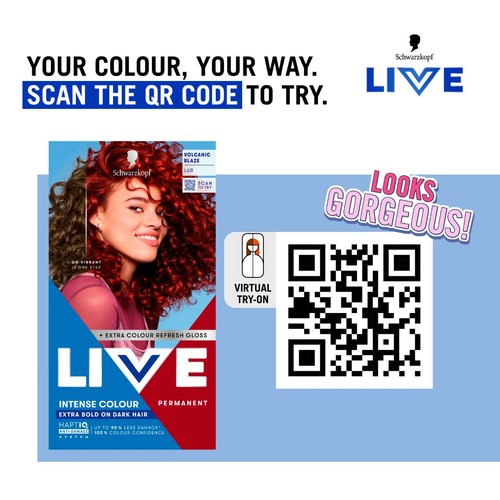 LIVE Intense Colour Permanent Hair Dye L68 Volcanic Blaze thumbnail 5