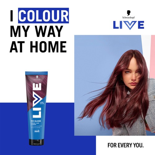 LIVE Go Gloss Temporary Hair Dye Glossing Cherry Cola Red thumbnail 2