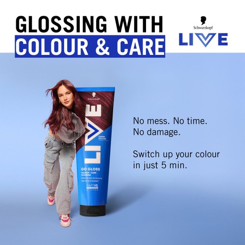 LIVE Go Gloss Temporary Hair Dye Glossing Cherry Cola Red thumbnail 3