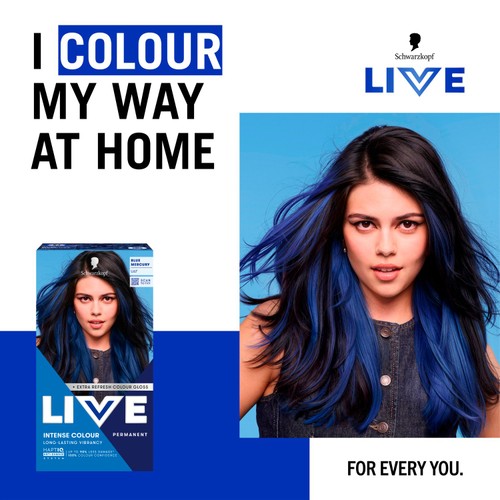 LIVE Intense Colour Permanent Hair Dye U67 Blue Mercury thumbnail 2