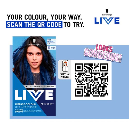 LIVE Intense Colour Permanent Hair Dye U67 Blue Mercury thumbnail 6