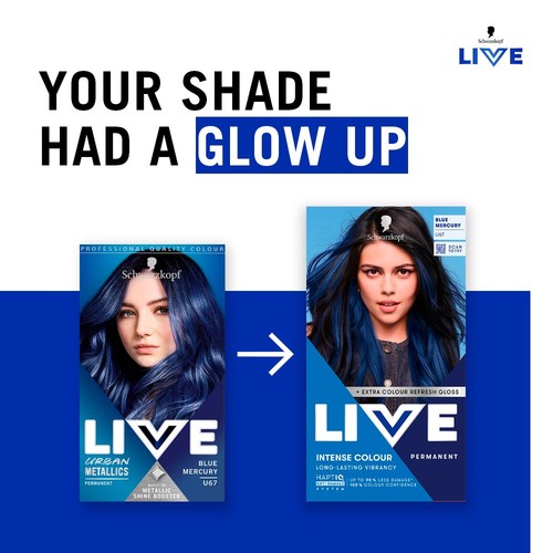 LIVE Intense Colour Permanent Hair Dye U67 Blue Mercury thumbnail 7