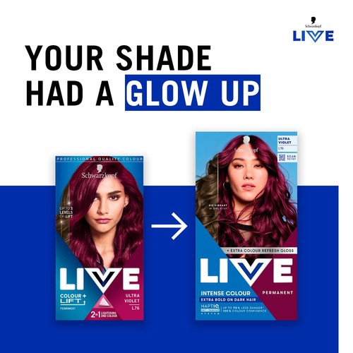LIVE Intense Colour Permanent Hair Dye L76 Ultra Violet thumbnail 6