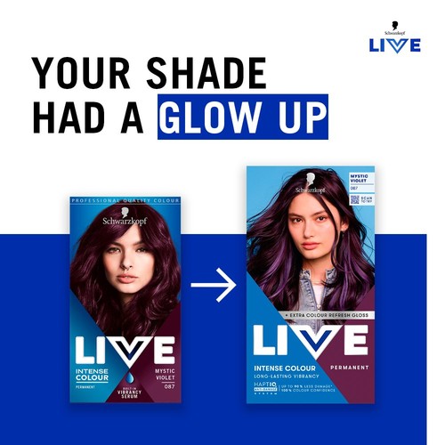 LIVE Intense Colour Permanent Hair Dye 087 Mystic Violet thumbnail 6