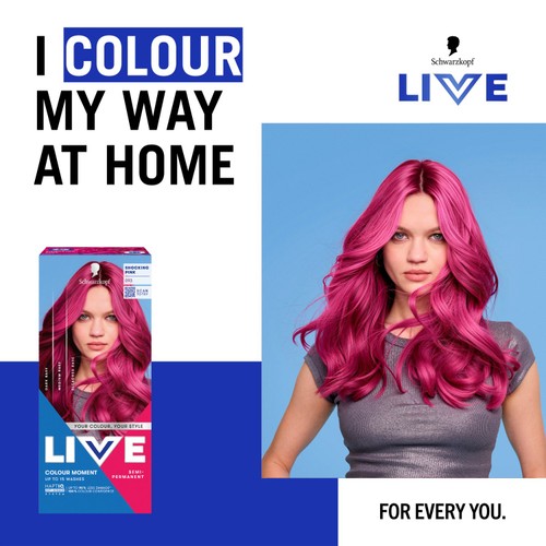LIVE Colour Moment Semi-Permanent Hair Dye 093 Shocking Pink thumbnail 2