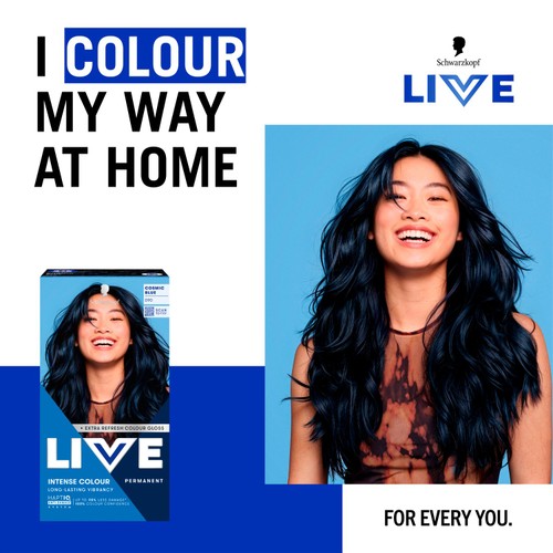LIVE Intense Colour Permanent Hair Dye 090 Cosmic Blue thumbnail 2