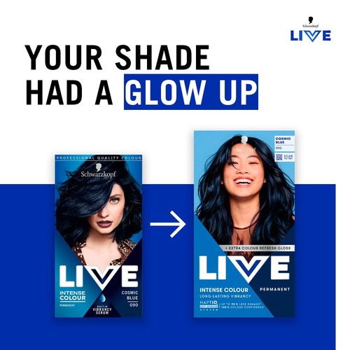 LIVE Intense Colour Permanent Hair Dye 090 Cosmic Blue thumbnail 6