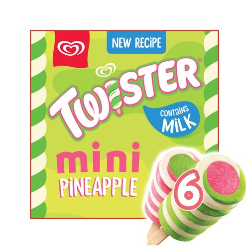 Twister Mini Pineapple Ice Cream Lollies 6 x 50ml