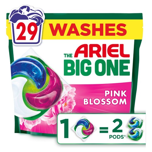 Ariel The Big One Pink Blossom Washing Liquid Capsules 29 Washes