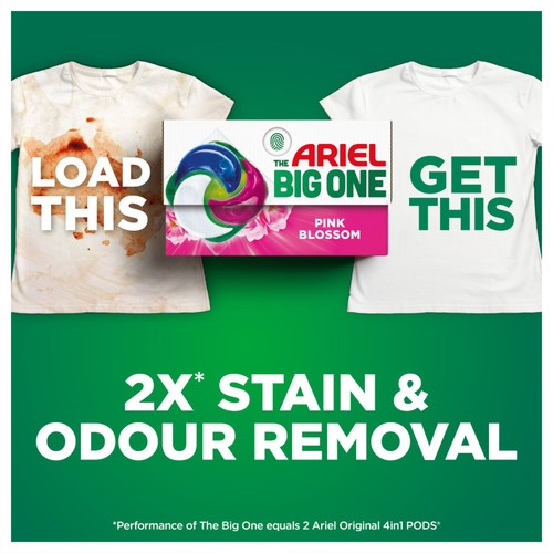 Ariel The Big One Pink Blossom Washing Liquid Capsules 29 Washes thumbnail 2