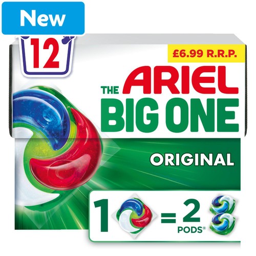 Ariel The Big One Pods Original Washing Liquid Capsules 12 Washes thumbnail 3