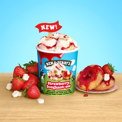 Ben & Jerry's Strawberry Doughnut-eee Ice Cream Tub 465ml thumbnail 2