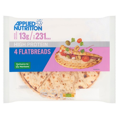Applied Nutrition High Protein 4 Plain Flatbreads