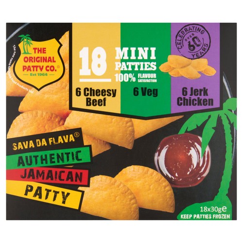 The Original Patty Co. Mini Patties Cheesy Beef, Jerk Chicken & Veg