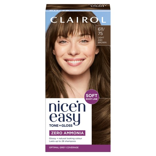 Clairol Nice'N Easy Tone+Gloss Semi Permanent Hair Dye Light Ash Brown