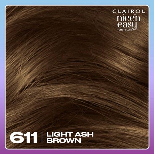 Clairol Nice'N Easy Tone+Gloss Semi Permanent Hair Dye Light Ash Brown thumbnail 2