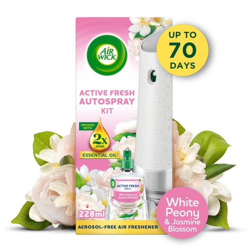 Air Wick White Peony & Jasmine Blossom Aerosol-Free Automatic Spray Kit.