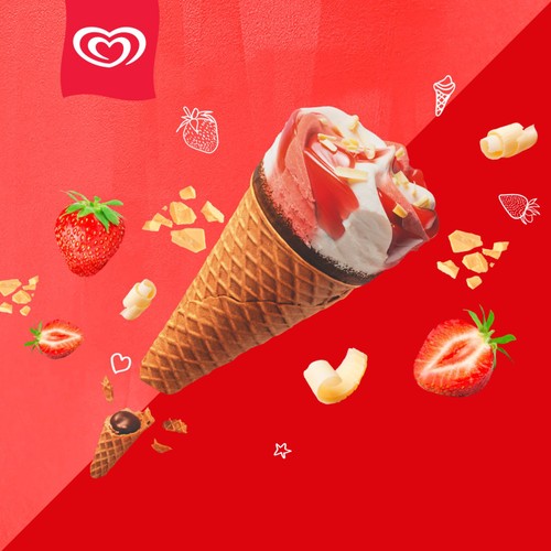 Cornetto Strawberry Ice Cream Cones 6 x 90ml thumbnail 2