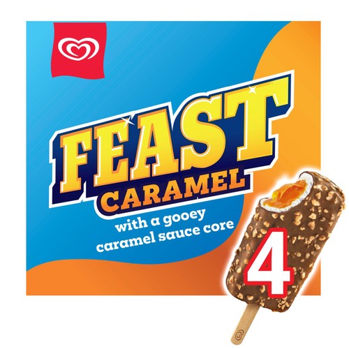 Feast Caramel Ice Cream Sticks 4x 90 ml