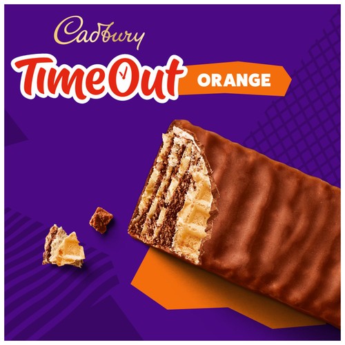 Cadbury Timeout Orange Chocolate Wafer Bars   5 x 18g