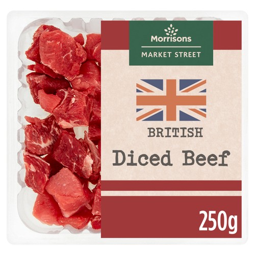 Morrisons British Lean Diced Beef 250g