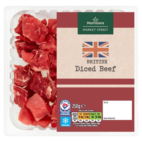 Morrisons British Lean Diced Beef 250g thumbnail 2